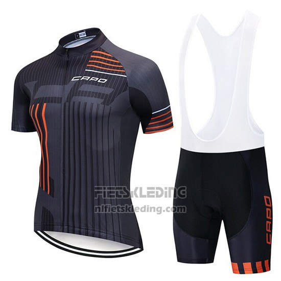 2018 Fietskleding Capo Zwart Grijs Oranje Korte Mouwen en Koersbroek
