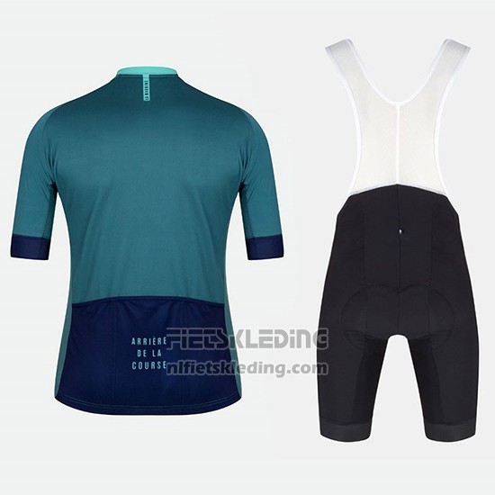 2018 Fietskleding Tete DE La Course Groen Blauw Korte Mouwen en Koersbroek