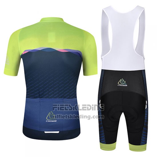 2019 Fietskleding Chomir Groen Donker Blauw Korte Mouwen en Koersbroek