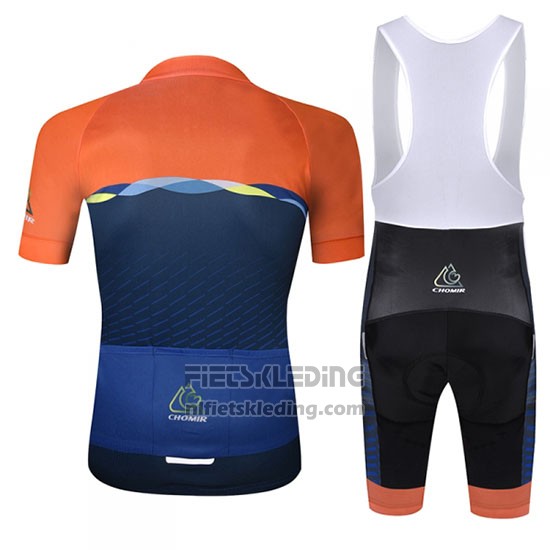2019 Fietskleding Chomir Oranje Donker Blauw Korte Mouwen en Koersbroek