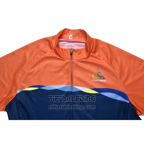 2019 Fietskleding Chomir Oranje Donker Blauw Korte Mouwen en Koersbroek