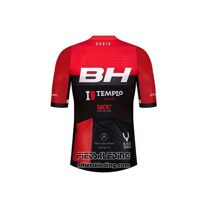 2020 Fietskleding BH Templo Cafes UCC Zwart Rood Korte Mouwen en Koersbroek