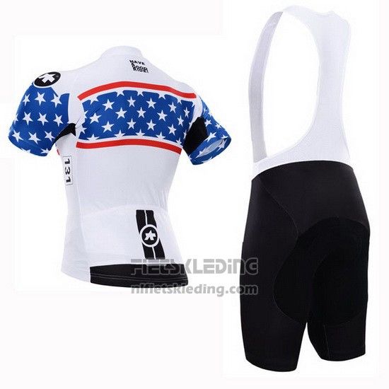 2015 Fietskleding Assos Wit en Blauw Korte Mouwen en Koersbroek