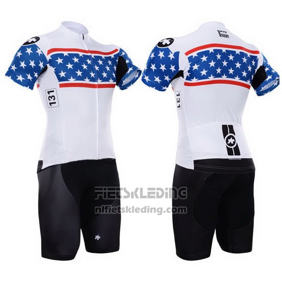 2015 Fietskleding Assos Wit en Blauw Korte Mouwen en Koersbroek
