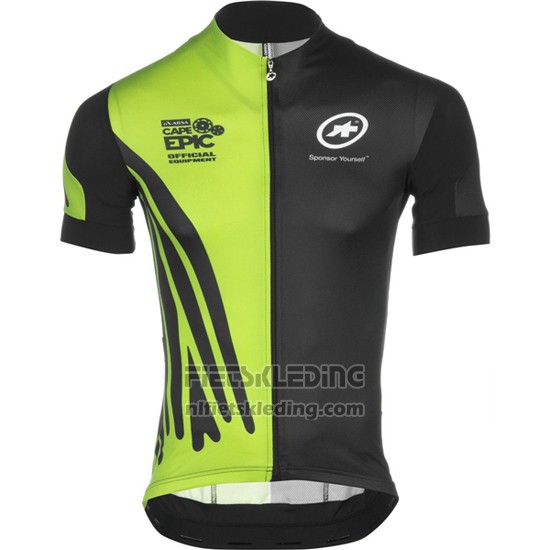 2016 Fietskleding Assos Zwart en Groen Korte Mouwen en Koersbroek
