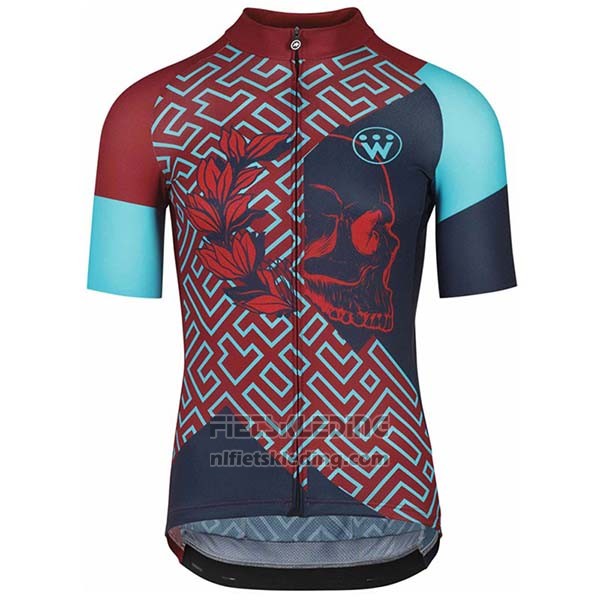 2020 Fietskleding Assos Fastlane Wyndymilla Rood Blauw Korte Mouwen en Koersbroek