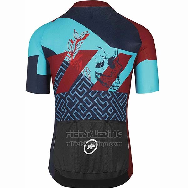 2020 Fietskleding Assos Fastlane Wyndymilla Rood Blauw Korte Mouwen en Koersbroek