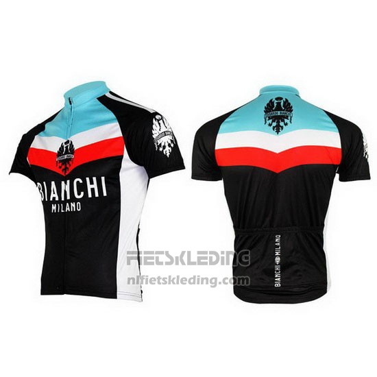 2013 Fietskleding Bianchi Zwart en Lichtblauw Korte Mouwen en Koersbroek