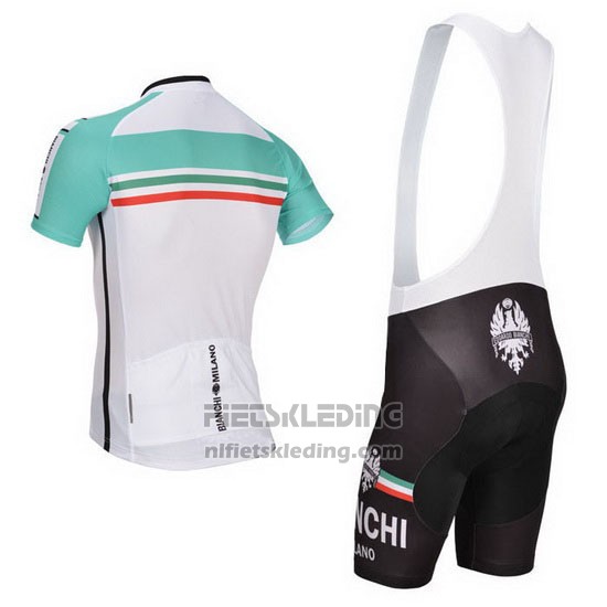 2014 Fietskleding Bianchi Wit en Groen Korte Mouwen en Koersbroek