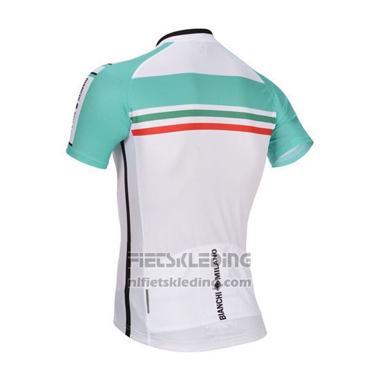 2014 Fietskleding Bianchi Wit en Groen Korte Mouwen en Koersbroek