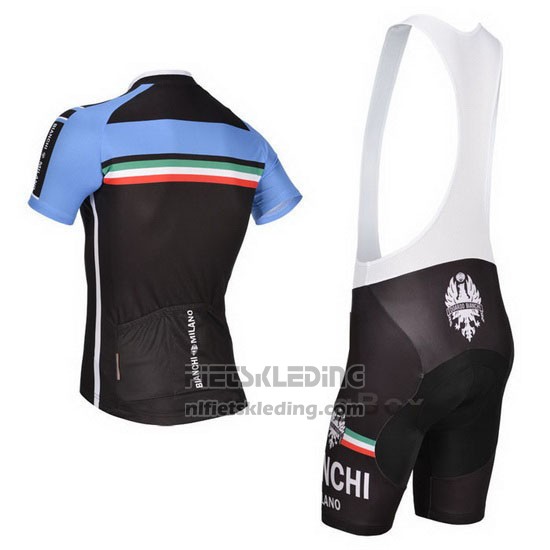 2014 Fietskleding Bianchi Zwart en Blauw Korte Mouwen en Koersbroek