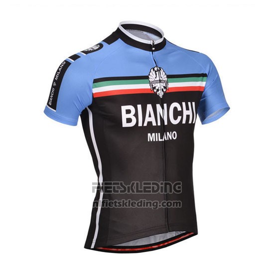 2014 Fietskleding Bianchi Zwart en Blauw Korte Mouwen en Koersbroek