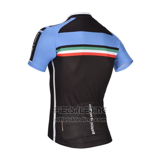 2014 Fietskleding Bianchi Zwart en Blauw Korte Mouwen en Koersbroek