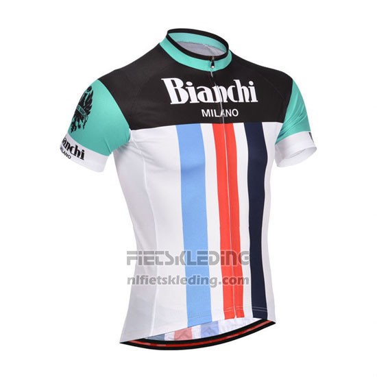 2014 Fietskleding Bianchi Zwart en Wit Korte Mouwen en Koersbroek