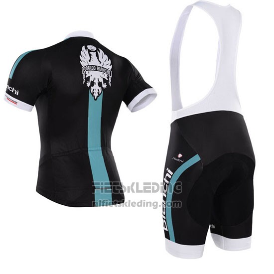 2015 Fietskleding Bardiani Zwart en Blauw Korte Mouwen en Koersbroek