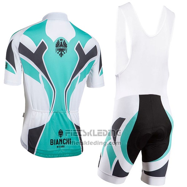 2016 Fietskleding Bianchi Azuur en Wit Korte Mouwen en Koersbroek