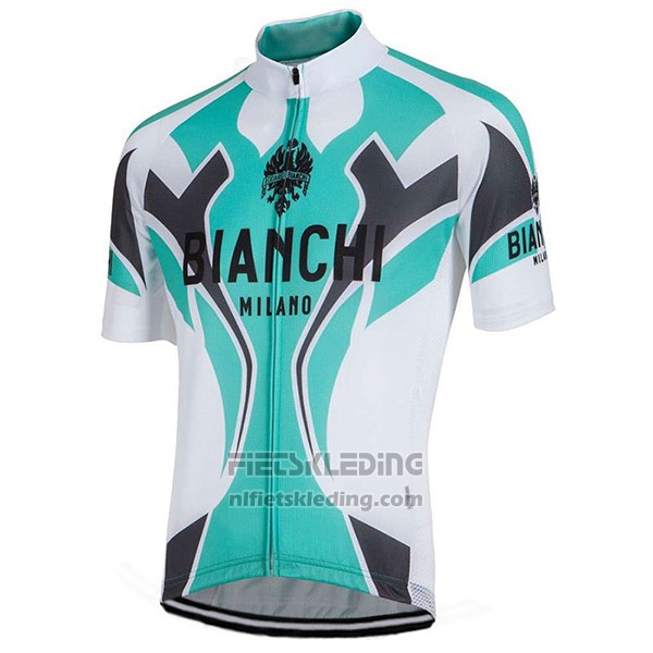 2016 Fietskleding Bianchi Azuur en Wit Korte Mouwen en Koersbroek