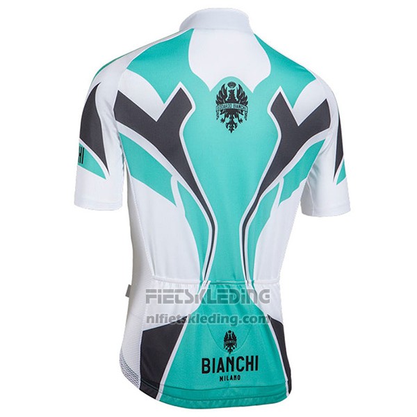 2016 Fietskleding Bianchi Azuur en Wit Korte Mouwen en Koersbroek