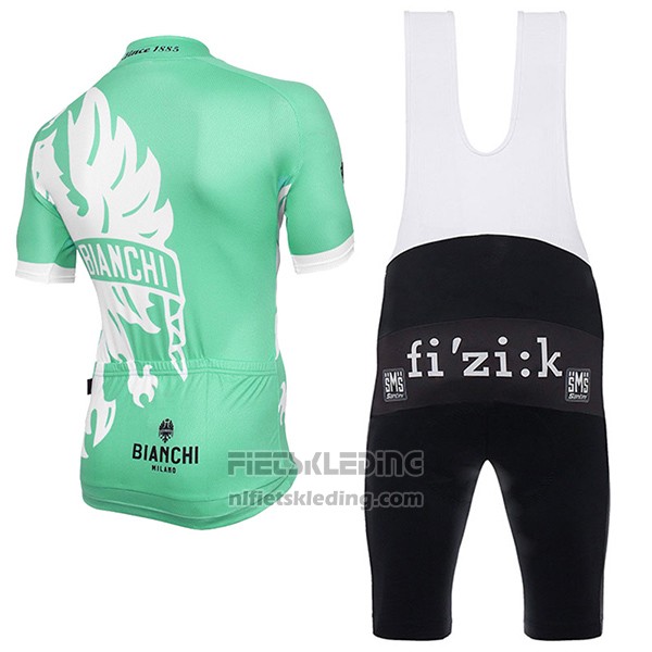 2016 Fietskleding Bianchi Groen en Wit Korte Mouwen en Koersbroek