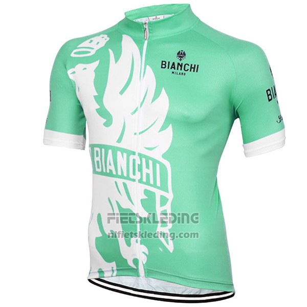 2016 Fietskleding Bianchi Groen en Wit Korte Mouwen en Koersbroek