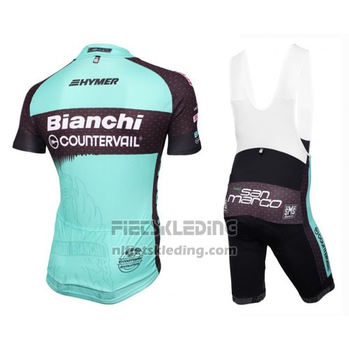 2016 Fietskleding Bianchi Mtb Lichtblauw en Zwart Korte Mouwen en Koersbroek