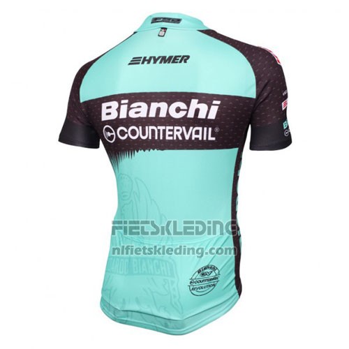 2016 Fietskleding Bianchi Mtb Lichtblauw en Zwart Korte Mouwen en Koersbroek