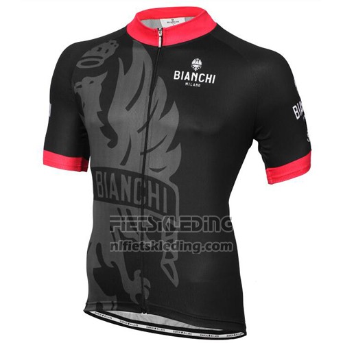 2016 Fietskleding Bianchi Rood en Zwart Korte Mouwen en Koersbroek