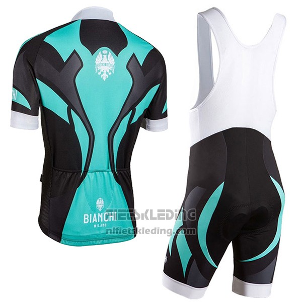 2016 Fietskleding Bianchi Zwart en Azuur Korte Mouwen en Koersbroek