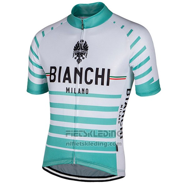 2017 Fietskleding Bianchi Milano Albatros Wit Korte Mouwen en Koersbroek