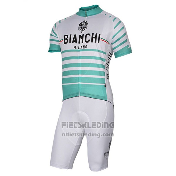 2017 Fietskleding Bianchi Milano Albatros Wit Korte Mouwen en Koersbroek