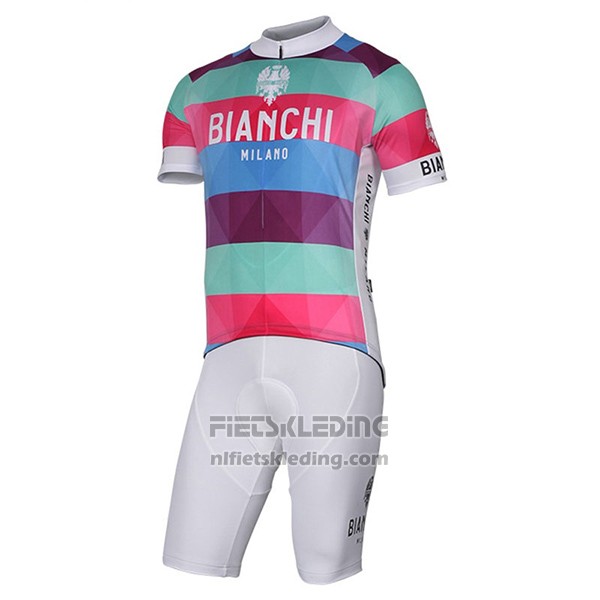 2017 Fietskleding Bianchi Milano Aviolo Rood Korte Mouwen en Koersbroek