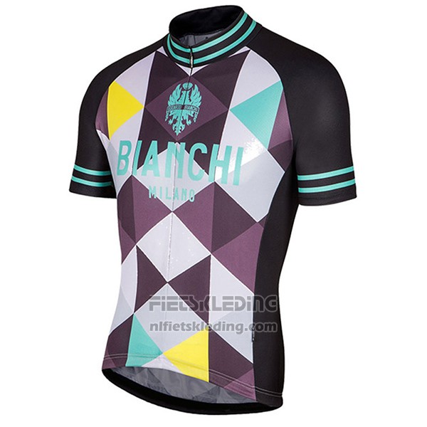 2017 Fietskleding Bianchi Milano Aviolo Zwart Korte Mouwen en Koersbroek