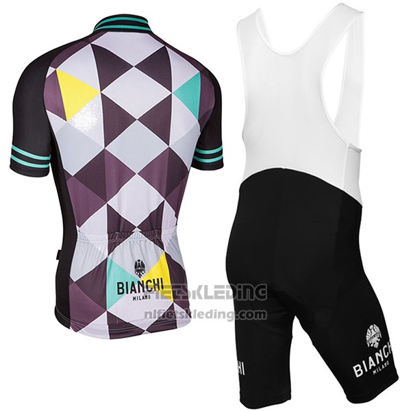 2017 Fietskleding Bianchi Milano Aviolo Zwart Korte Mouwen en Koersbroek