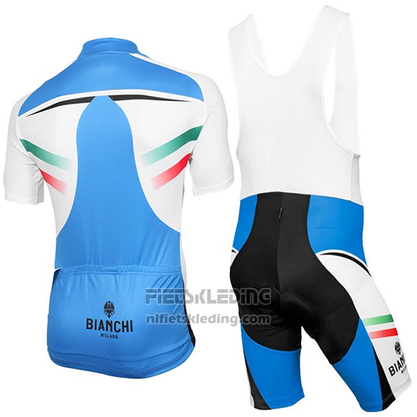 2017 Fietskleding Bianchi Milano Azuur en Wit Korte Mouwen en Koersbroek