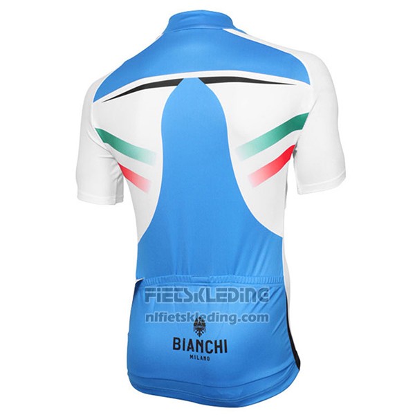 2017 Fietskleding Bianchi Milano Azuur en Wit Korte Mouwen en Koersbroek