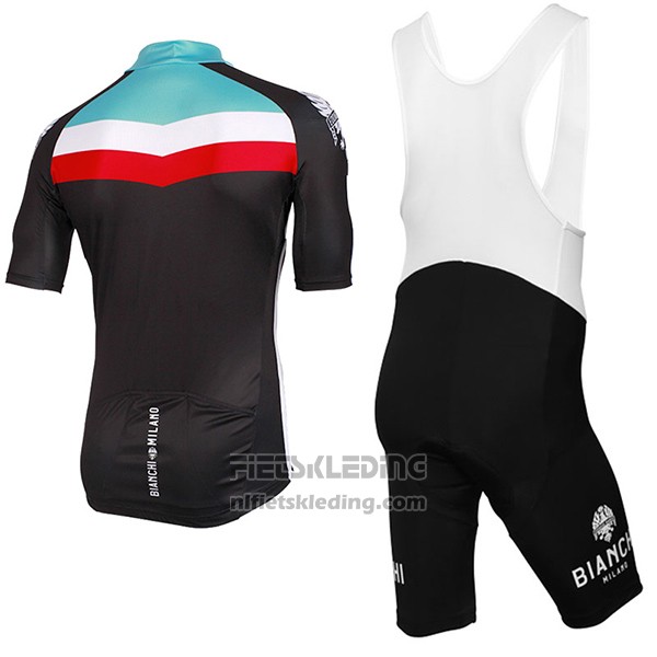 2017 Fietskleding Bianchi Milano Chorei Zwart Korte Mouwen en Koersbroek
