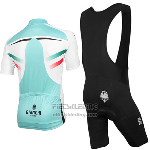 2017 Fietskleding Bianchi Milano Groen en Wit Korte Mouwen en Koersbroek