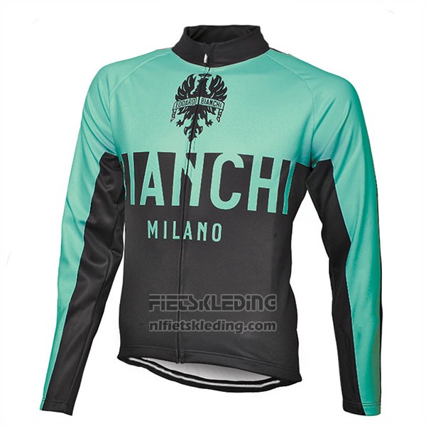 2017 Fietskleding Bianchi Milano Ml Groen en Zwart Lange Mouwen en Koersbroek