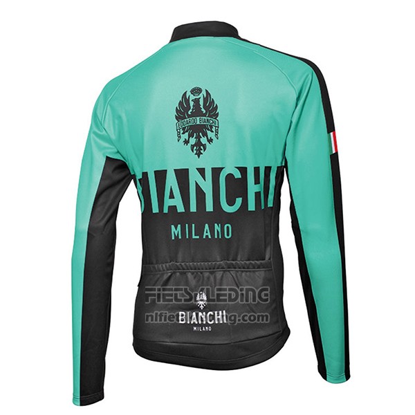 2017 Fietskleding Bianchi Milano Ml Groen en Zwart Lange Mouwen en Koersbroek