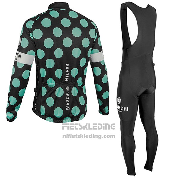 2017 Fietskleding Bianchi Milano Ml Zwart en Groen Lange Mouwen en Koersbroek