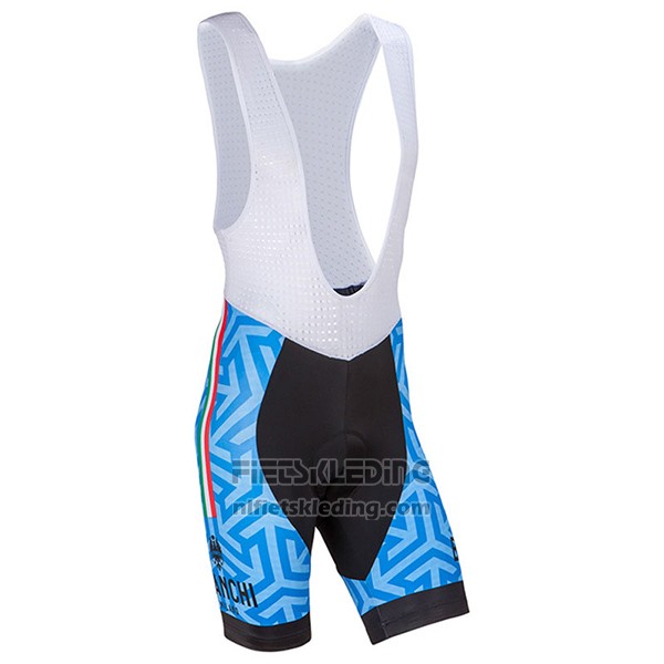 2017 Fietskleding Bianchi Milano Pontesei Blauw Korte Mouwen en Koersbroek
