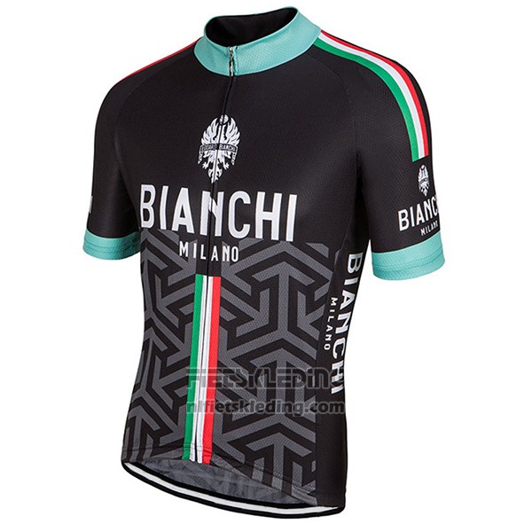 2017 Fietskleding Bianchi Milano Pride Zwart Korte Mouwen en Koersbroek