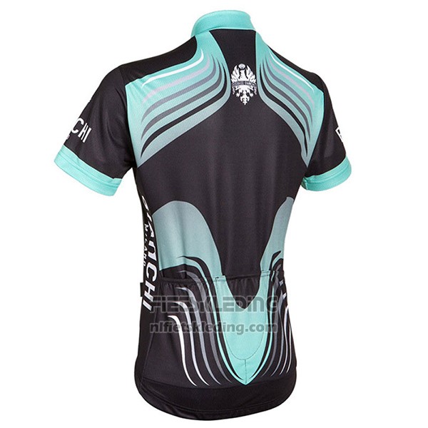 2017 Fietskleding Bianchi Milano Zwart en Groen Korte Mouwen en Koersbroek