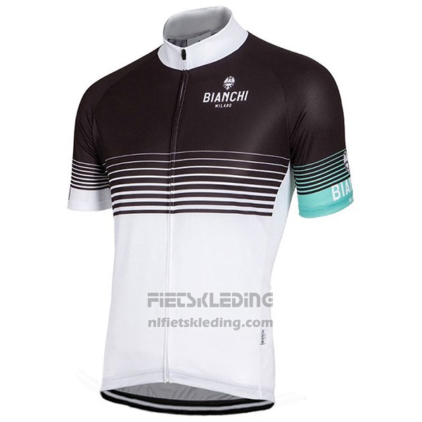 2017 Fietskleding Bianchi Milano Zwart en Wit Korte Mouwen en Koersbroek