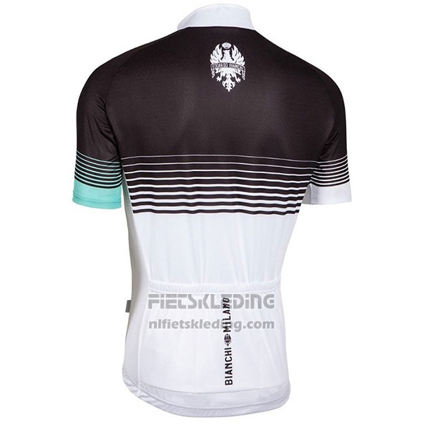 2017 Fietskleding Bianchi Milano Zwart en Wit Korte Mouwen en Koersbroek