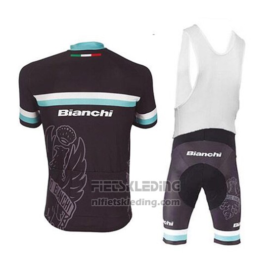 2017 Fietskleding Bianchi Wit en Lichtblauw Korte Mouwen en Koersbroek