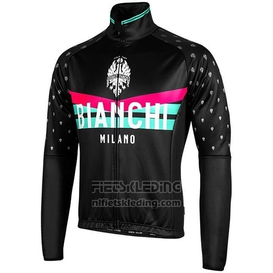 2019 Fietskleding Bianchi Milano PB Zwart Rood Lange Mouwen en Koersbroek