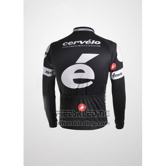 2010 Fietskleding Castelli Cervelo Wit en Zwart Lange Mouwen en Koersbroek