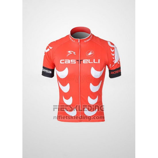 2010 Fietskleding Castelli Wit en Rood Korte Mouwen en Koersbroek