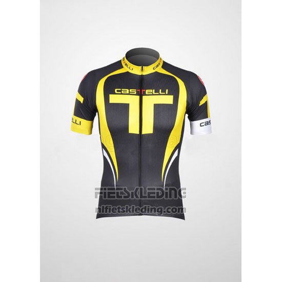2011 Fietskleding Castelli Geel en Zwart Korte Mouwen en Koersbroek